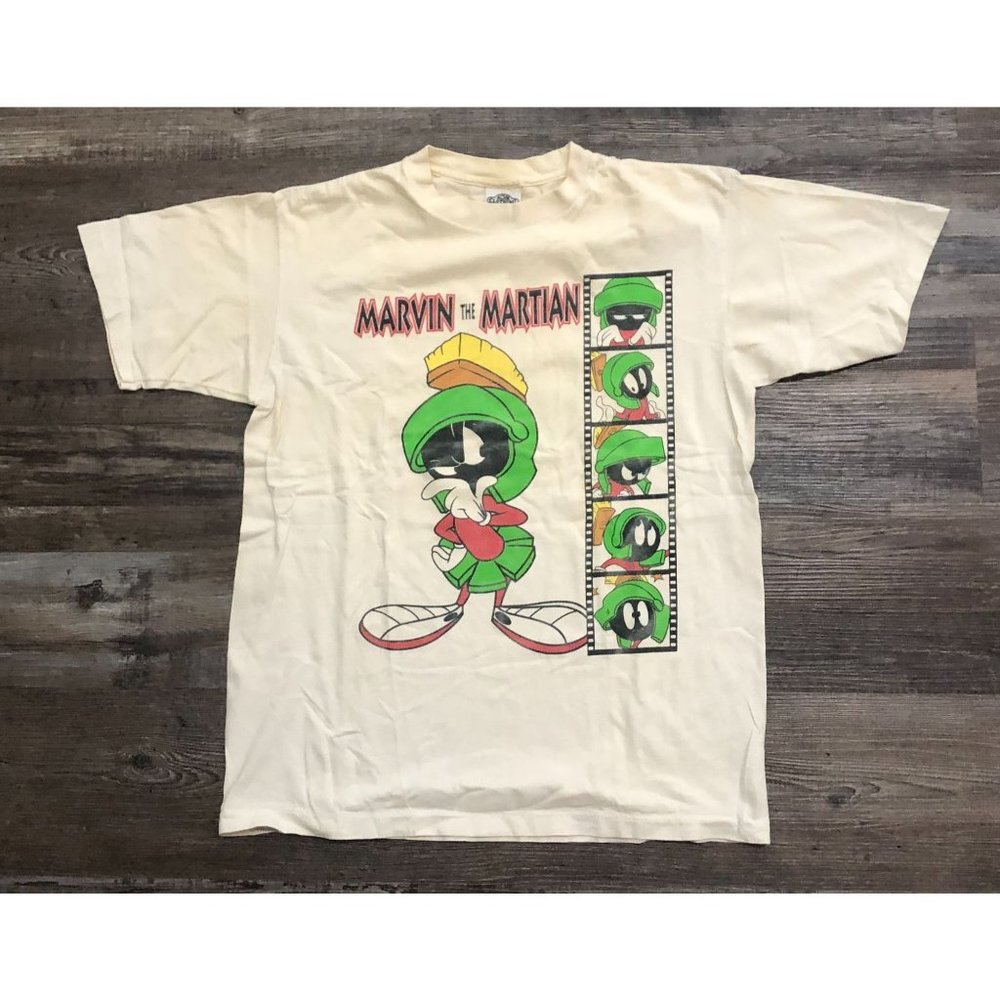 Vtg1991 Acme Clothing Marvin the Martian Large Off White T Shirt  Large